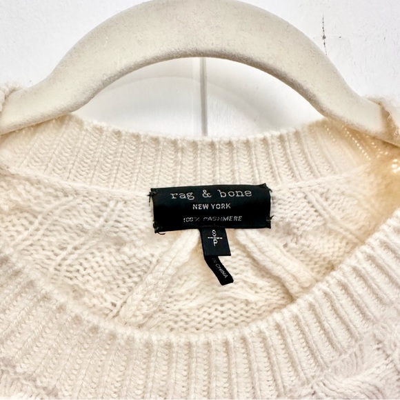 Rag Bone Pierce Cashmere Cable-Knit Sweater In Ivory Size Small